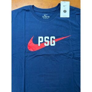 New Nike PSG T-Shirt Men XL Navy Blue Paris Saint-Germain Graphic Tee FD1040-410